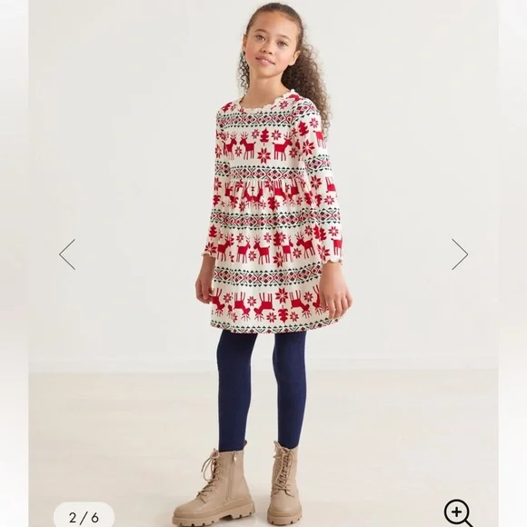 Hanna Andersson Red and Cream Kids Dress - Picture 3 of 9